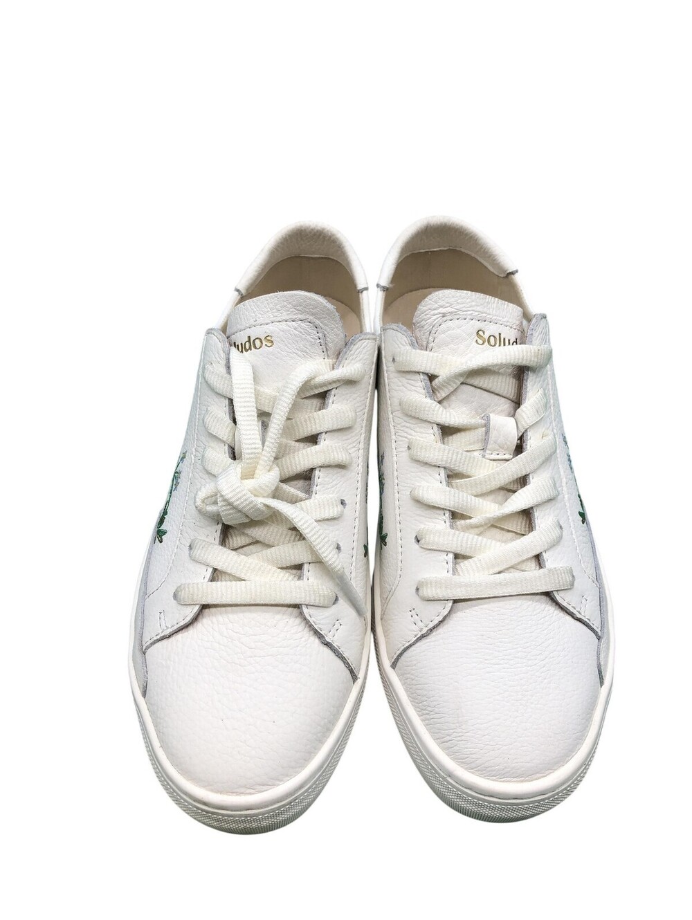 Soludos 2607 Shoes Womens Size 8 White Floral Embroidered Sneaker Low Top